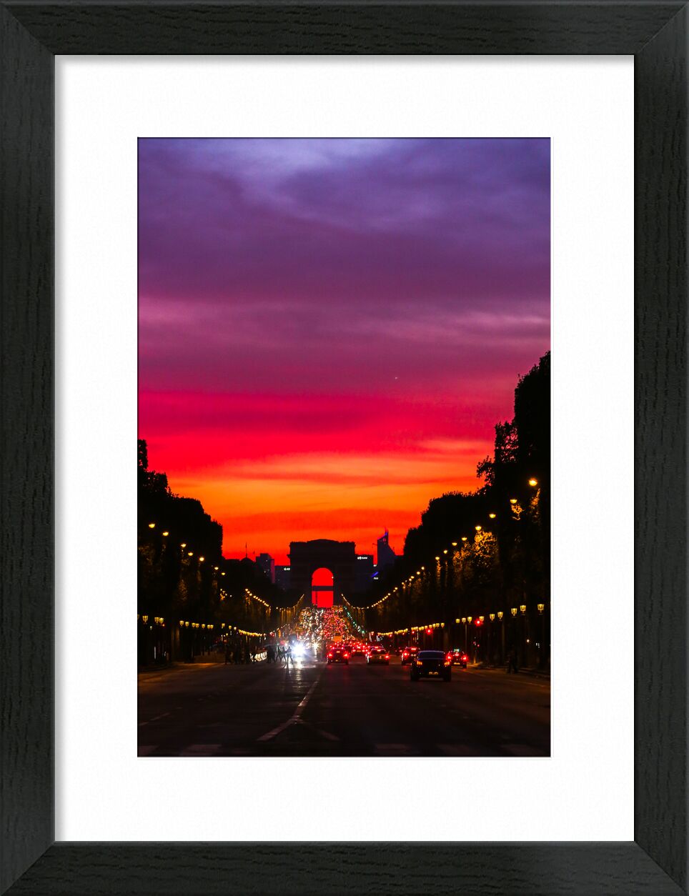 Arc de Triomphe. Avenue des Champs-Élysées, Paris de Octav Dragan, Prodi Art, paris, champselysees, Arc de Triomphe, couché de soleil, crépuscule, nuit