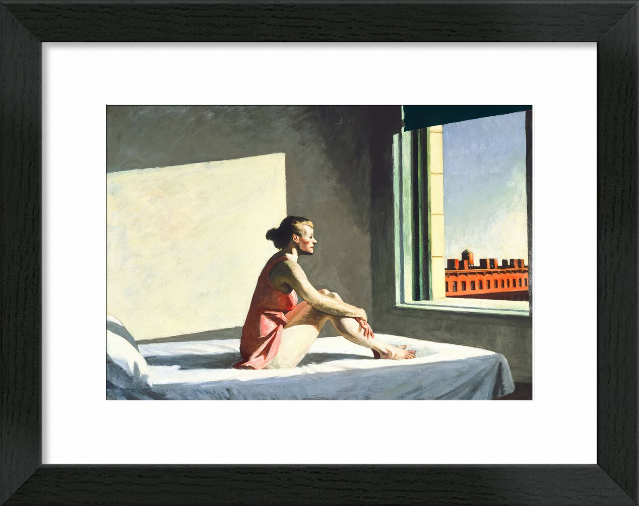 Sol de la Mañana - Edward Hopper desde Bellas artes, Prodi Art, tolva, Estados Unidos, ciudad, cama, habitación, pintura, mujer