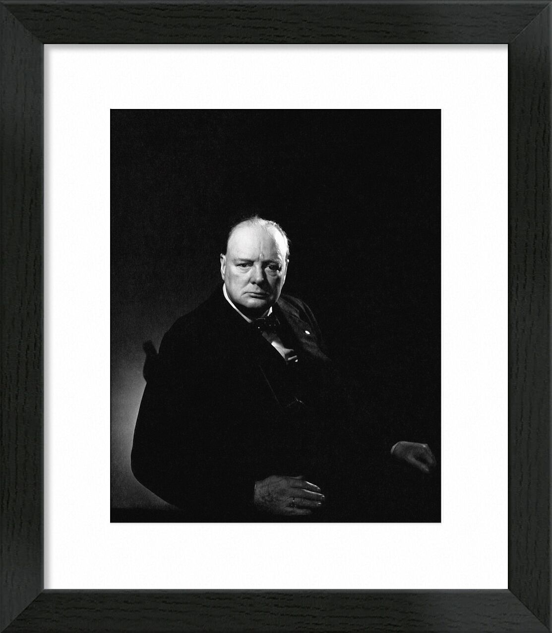 Portrait of Churchill - Edward Steichen von Bildende Kunst, Prodi Art, Porträt, Steichen, Schwarz und weiß, churchil