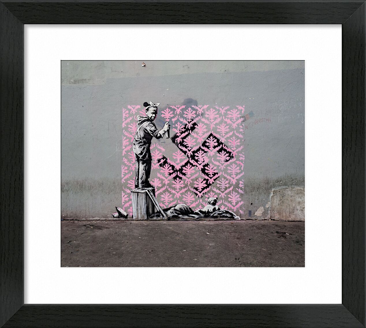 Schwarzes Mädchen versteckt Hakenkreuz - Banksy von Bildende Kunst, Prodi Art, banksy, Straßenkunst, Hakenkreuz