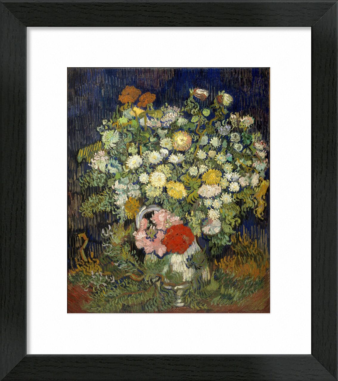 Bouquet of flowers in a vase von Bildende Kunst, Prodi Art, Farben, Verdures, Blumenstrauß in einer Vase, Van gogh, Blumen, Vase