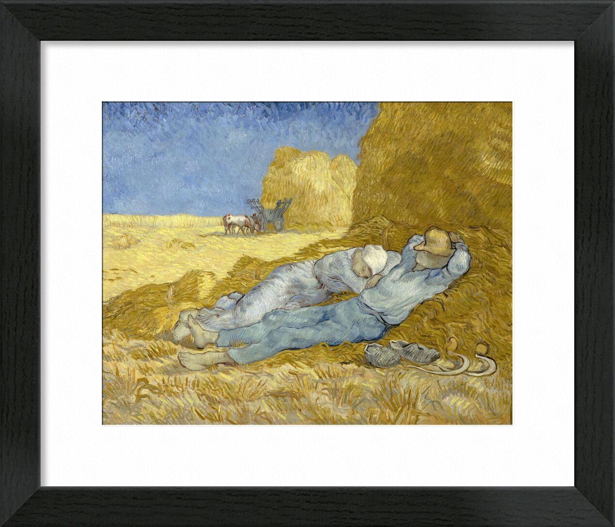 Die Siesta (Nach der Hirse)  - Van Gogh von Bildende Kunst, Prodi Art, Nickerchen, Bauer, Heu, Natur, Mann, Frau, Van gogh, Bauer