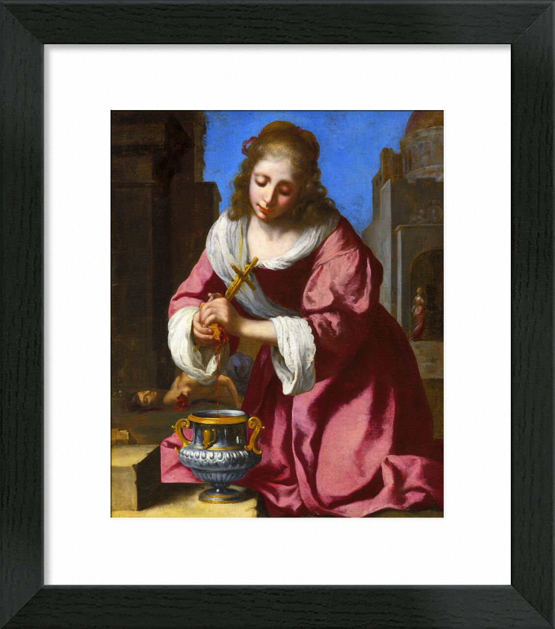 Die heilige Praxedis - Vermeer von Bildende Kunst, Prodi Art, Vermeer, heilig, überqueren, Frau, Malerei, Johannes Vermeer
