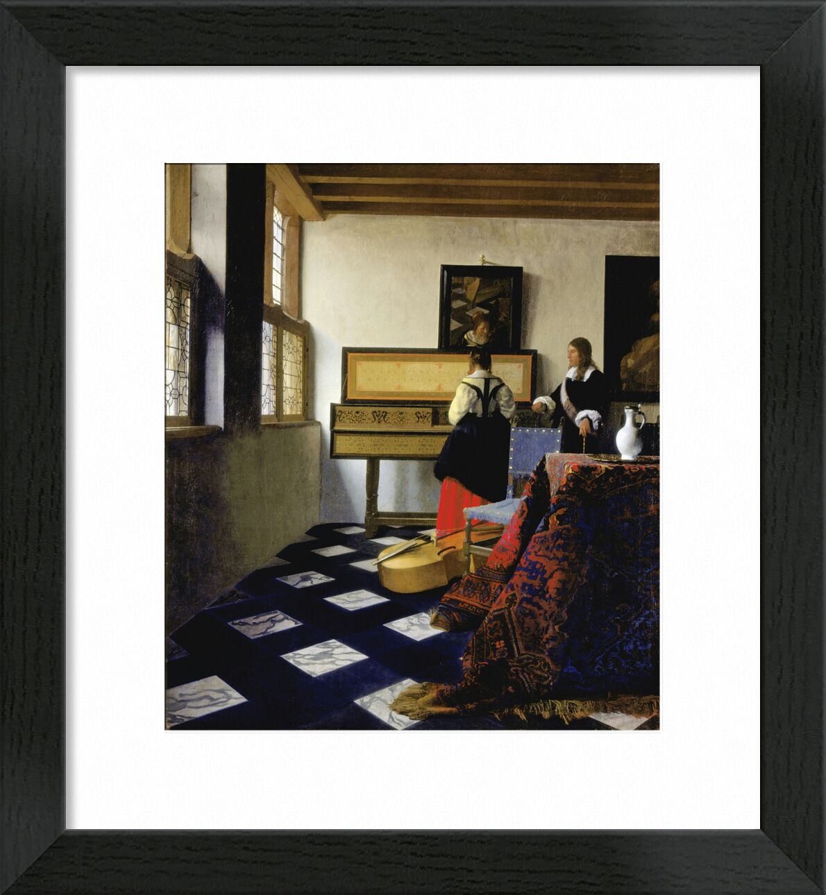 Dame am Virginal mit Einem Herrn, "Die Musikstunde" - Vermeer von Bildende Kunst, Prodi Art, Musikstunde, Musik, Frau, Johannes Vermeer, Vermeer