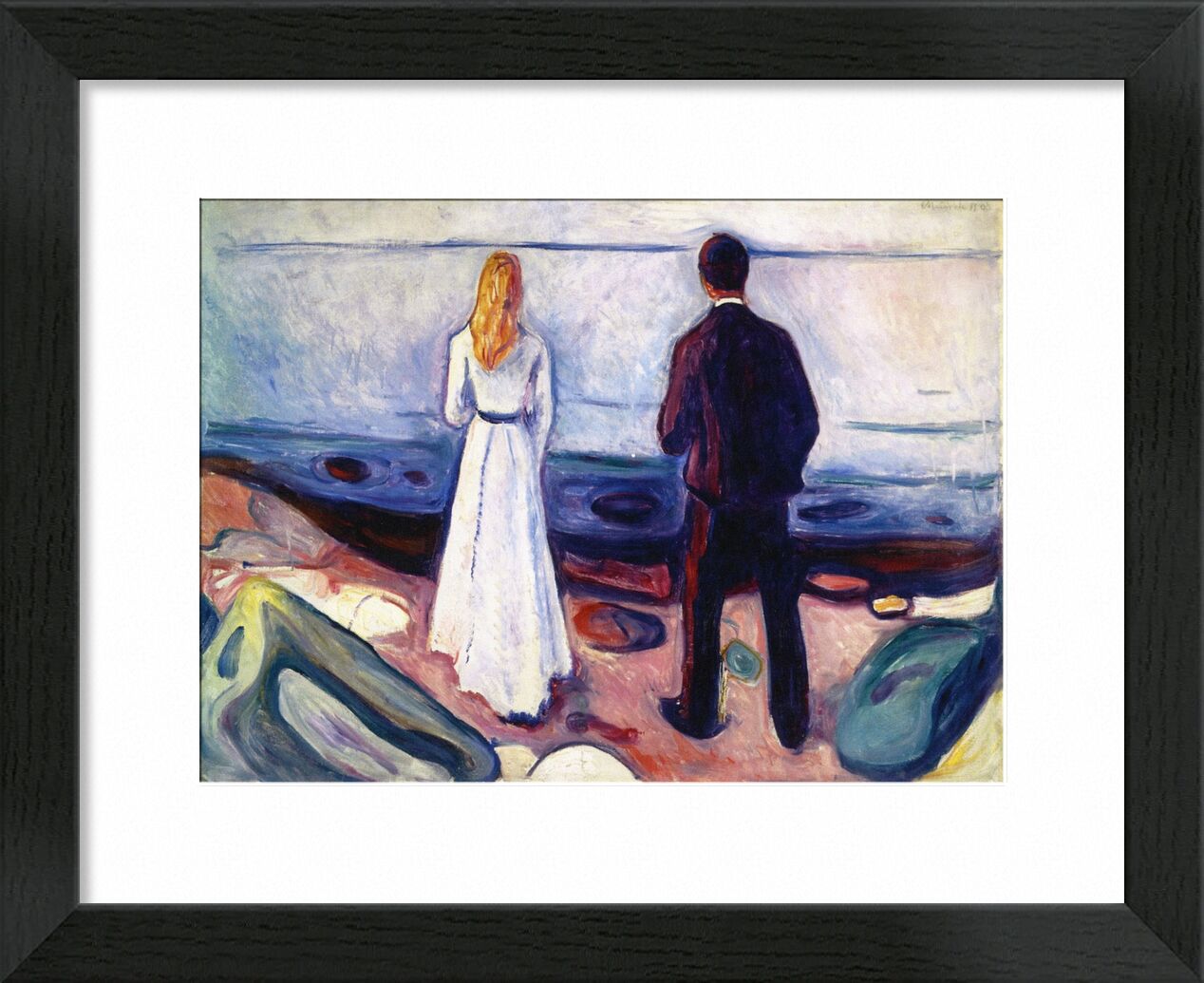 The Lonely Ones - Edvard Munch von Bildende Kunst, Prodi Art, Paar, Edvard Munch, mampfen, Meer, Frau, Mann