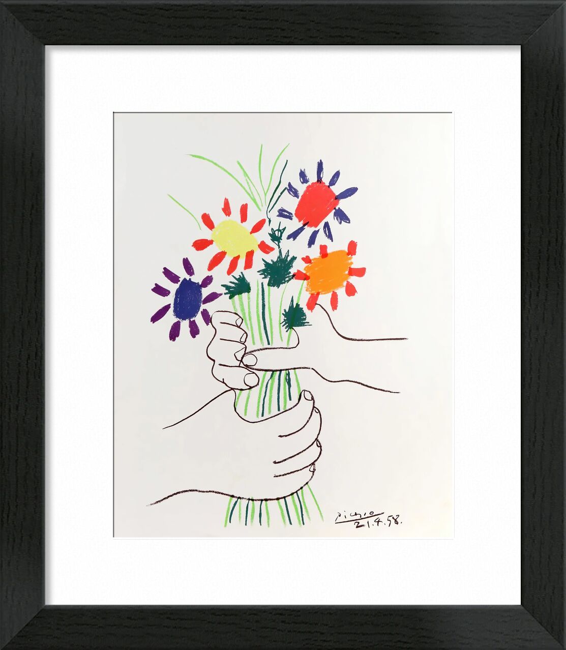 Blumenstrauß des Friedens - 1958 von Bildende Kunst, Prodi Art, Frieden, Picasso, PABLO PICASSO, Blume, Bündel
