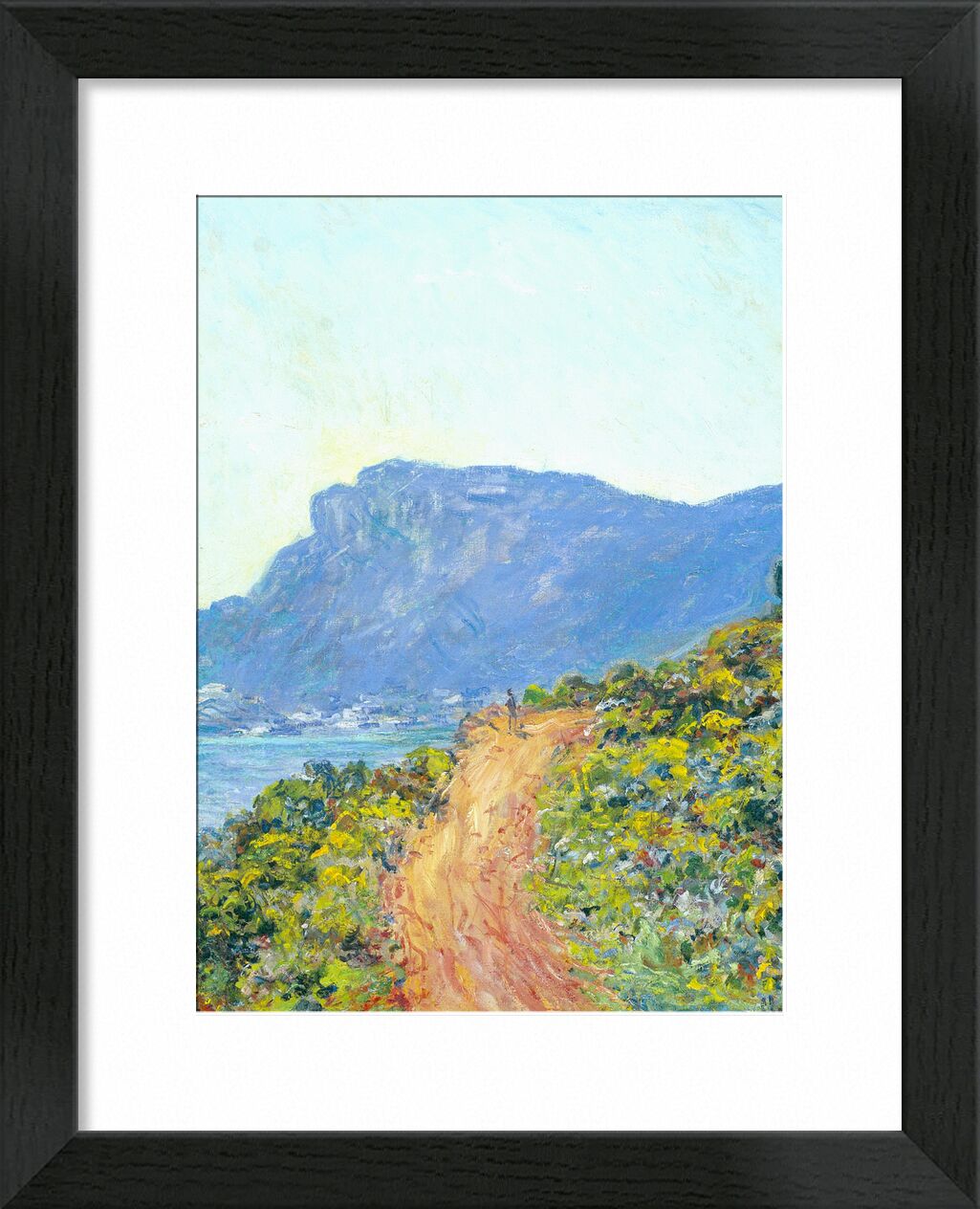 Die Corniche bei Monaco - Details - Claude Monet von Bildende Kunst, Prodi Art, monet, Sommer-, Ozean, Meer, Berge, Weg, CLAUDE MONET