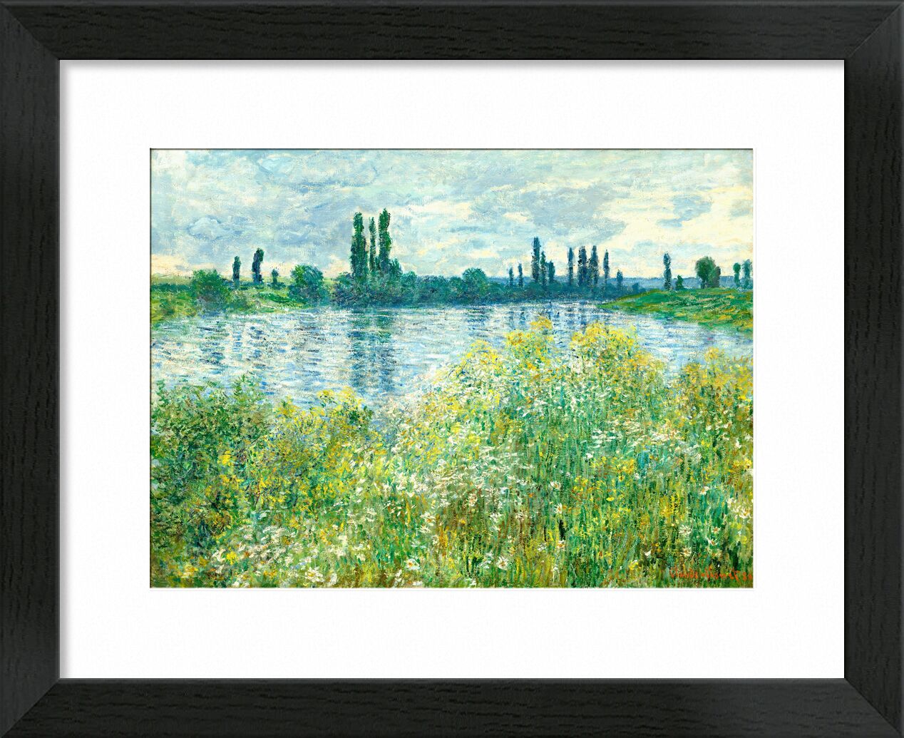 Die Ufer der Seine, Vetheuil - Claude Monet von Bildende Kunst, Prodi Art, See, Teich, Blumen, seine, Fluss, Natur, Landschaft, CLAUDE MONET, monet