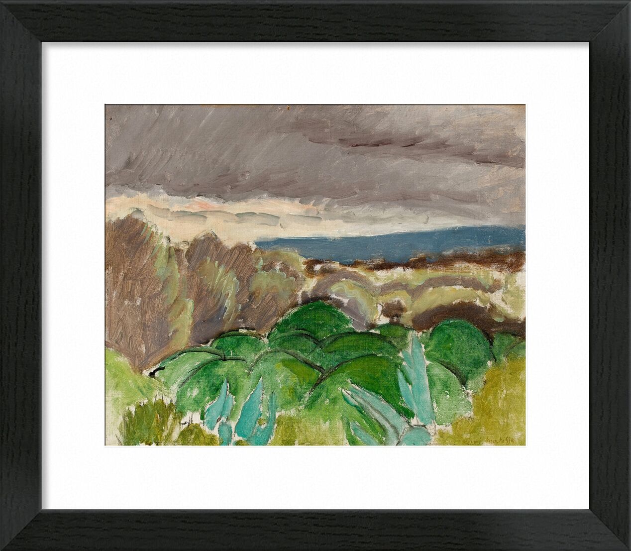 Cagnes, Landschaft bei Stürmischem Wetter, 1917 - Matisse von Bildende Kunst, Prodi Art, Matisse, Henri Matisse, Landschaft, Wolken, Gemälde, Tal, hügel