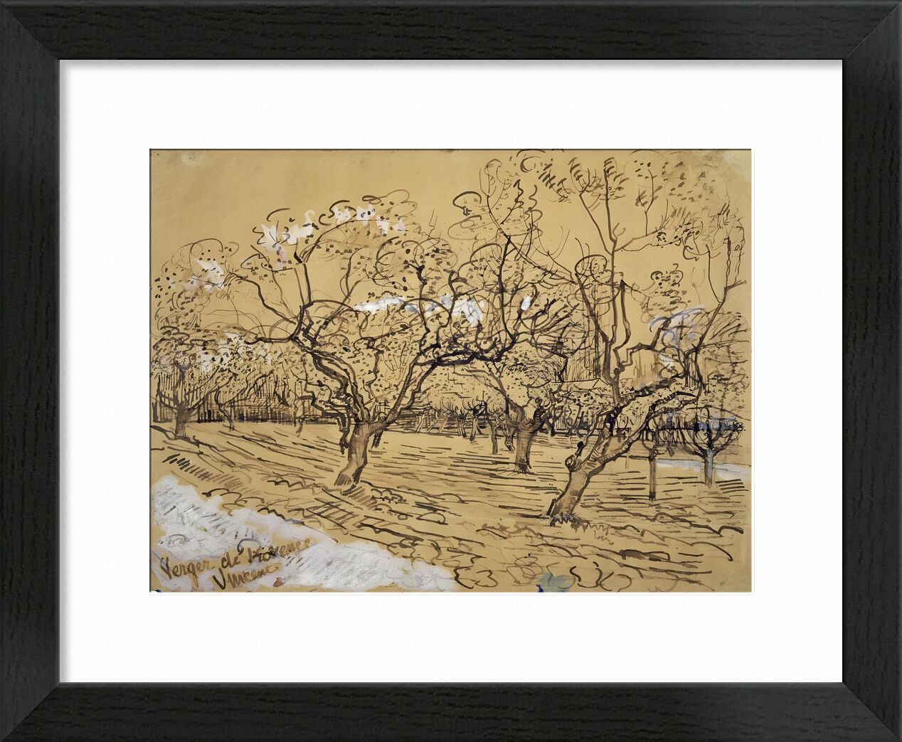 Ciruelos en Flor: Huerto de Provenza - Van Gogh - Obra enmarcada