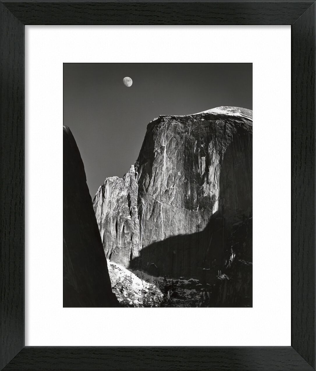 Yosemite national park,  California - ANSEL ADAMS - 1960 von Bildende Kunst, Prodi Art, ANSEL ADAMS, Schwarz und weiß, Schatten, Himmel, Mond, Berge