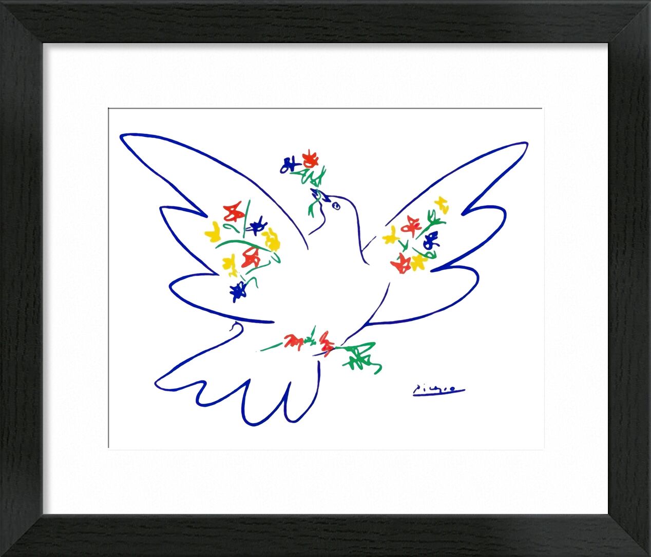 Dove of peace - PABLO PICASSO von Bildende Kunst, Prodi Art, PABLO PICASSO, Bleistiftzeichnung, Zeichnung, Liebe, Frieden, Taube