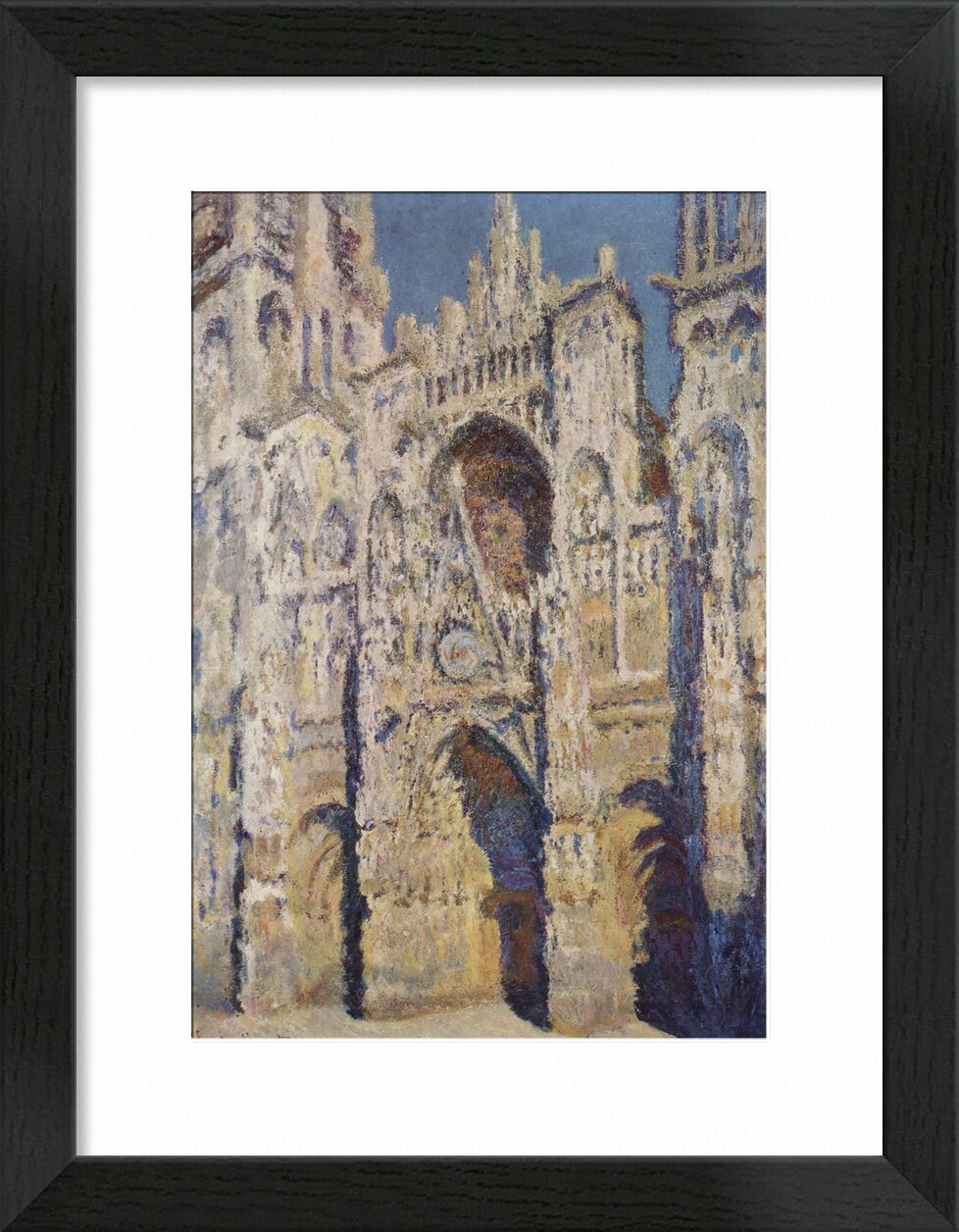 Rouen Cathedral, West Facade, Sunlight - CLAUDE MONET 1894 desde Bellas artes, Prodi Art, lugar de oración, feria, centro de la ciudad, Rouen, CLAUDE MONET, espiritualidad, domingo, pintura, ciudad, iglesia, catedral, Francia