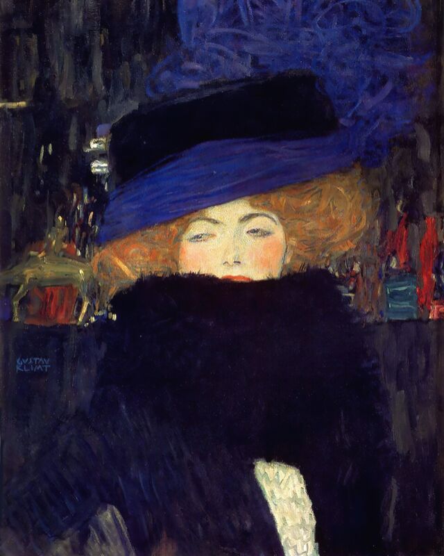Lady with a Hat and a Feather Boa - Gustav Klimt from Fine Art Decor Image