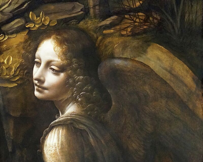 Details of The Angel, The Virgin of the Rocks - Leonardo da Vinci - Fine  Art Print
