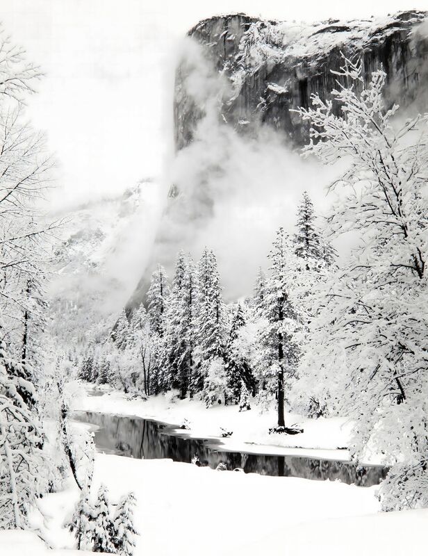 El Capitan, Série d'Hiver du Parc National de Yosemite, Californie - Ansel Adams de Beaux-arts Decor Image