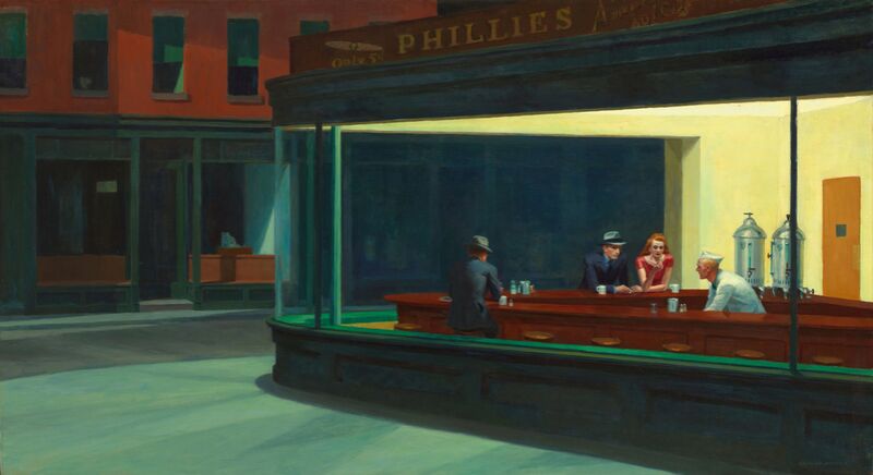 Nighthawks von Bildende Kunst, Prodi Art, Straße, Kaffee, Bar, Edward Hopper, Nacht, New York