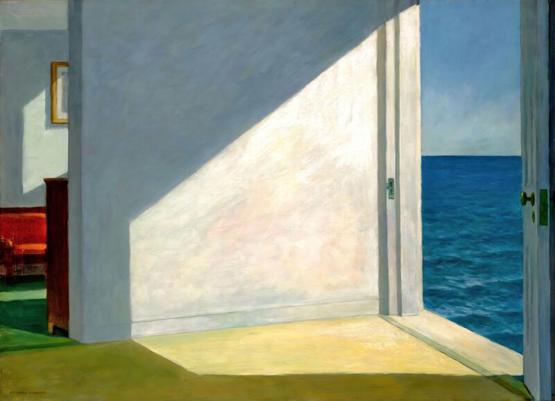 Rooms by the Sea von Bildende Kunst, Prodi Art, Eward Hopper, Urlaub, Himmel, Sommer-, Sonne, Strand, Meer