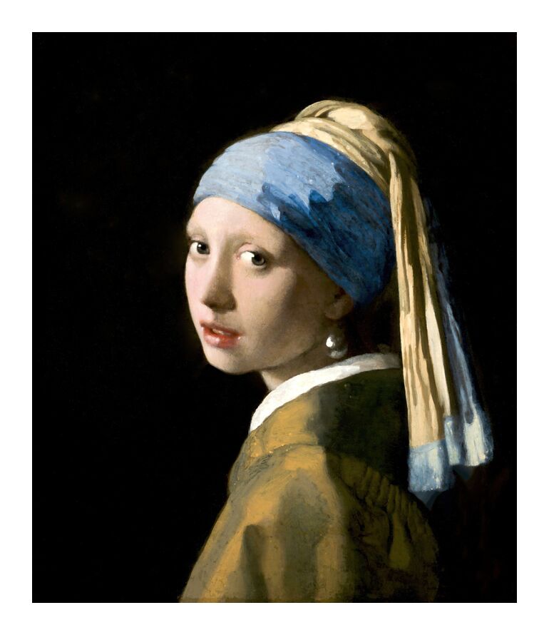La Jeune Fille à la Perle - Johannes Vermeer de AUX BEAUX-ARTS, Prodi Art, jeune fille, portrait, perlé, visage, femme, Johannes Vermeer