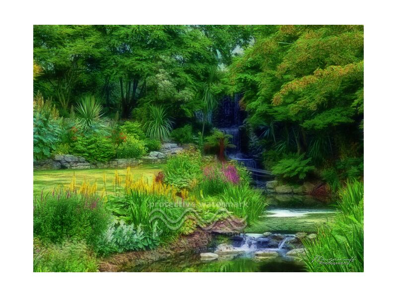 Jardin d'Eden de Mayanoff Photography, Prodi Art, peinture, fractalius, jardin, parc, nature, vert, Cascade, fleurs, ruisseau, peinture, jardin, parc, vert, cascade, fleurs, courant