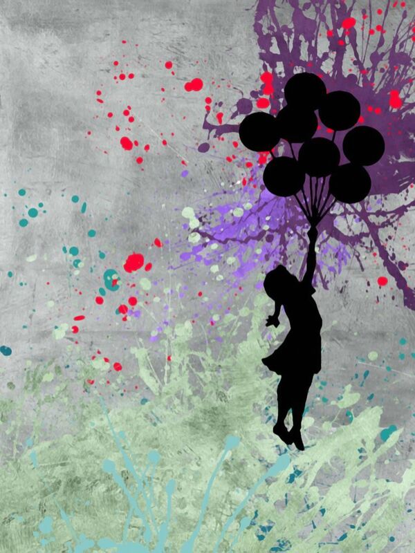 Flying Balloon Girl - BANKSY von Bildende Kunst Decor Image