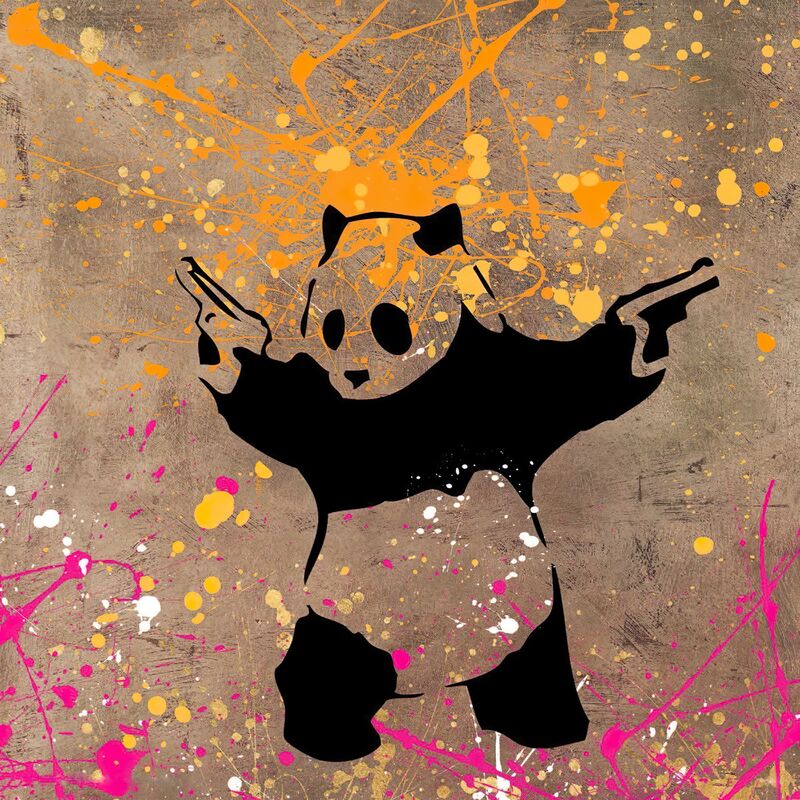 Panda with Guns from Fine Art, Prodi Art, panda, guns, street art, banksy, graffiti