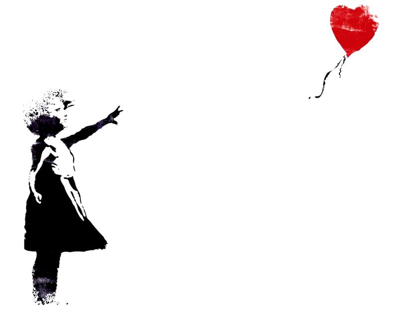 Heart Balloon from Fine Art, Prodi Art, banksy, balloon, heart, girl, street art, graffiti, painted