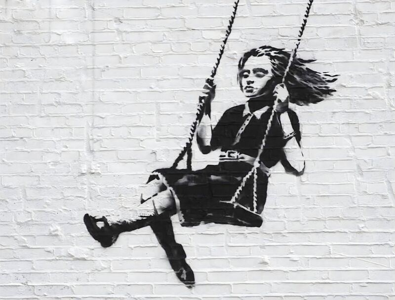 Girl on a Swing - BANKSY von Bildende Kunst Decor Image