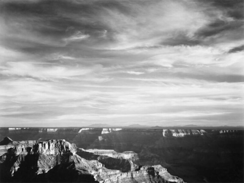 Vue du Canyon au Premier Plan Montagnes d'Horizon - Ansel Adams de Beaux-arts Decor Image