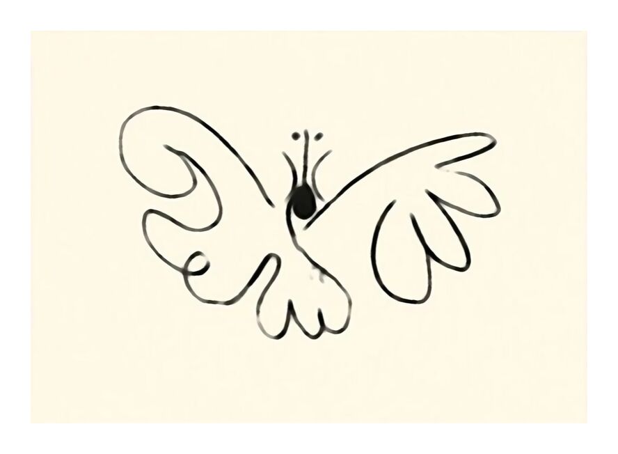 La papillon - Picasso de AUX BEAUX-ARTS, Prodi Art, papillon, picasso, dessin, traits