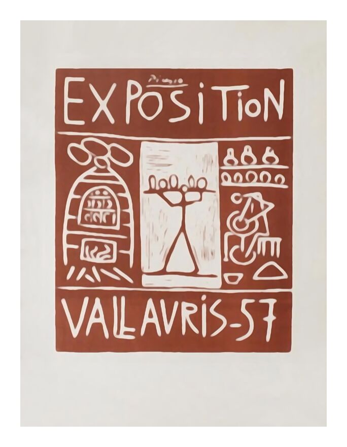 Affiche 1957 - Exposition Vallauris - Picasso de Beaux-arts, Prodi Art, affiche exposition, picasso