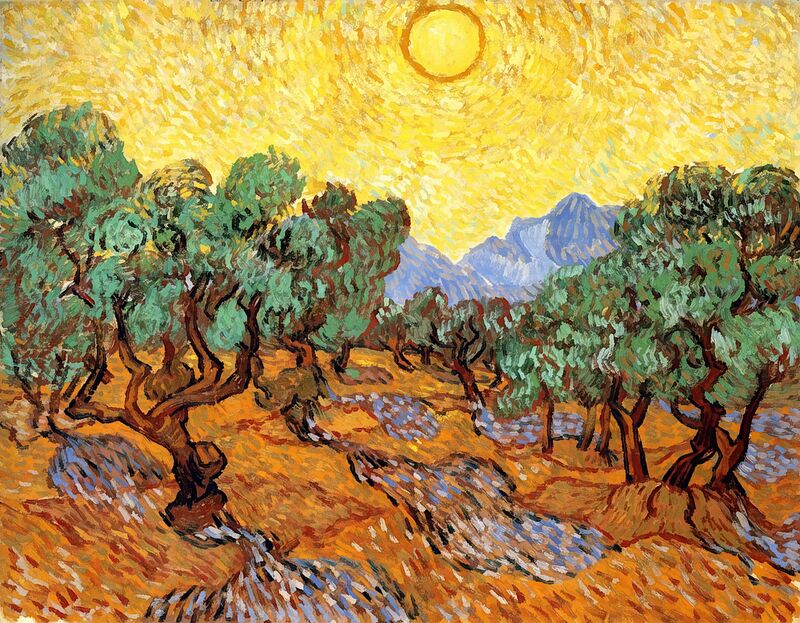 Le Soleil sur l'Oliveraie - Van Gogh de Beaux-arts Decor Image