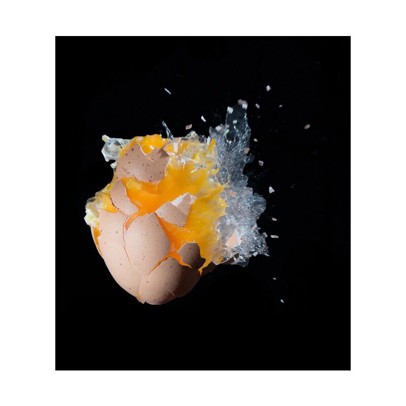 Ouverture de l’œuf de Pierre Gaultier, Prodi Art, explosion, coup, Oeuf