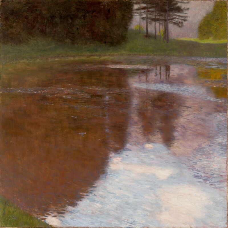 Ein Morgen am Teich - Gustav Klimt von Bildende Kunst Decor Image