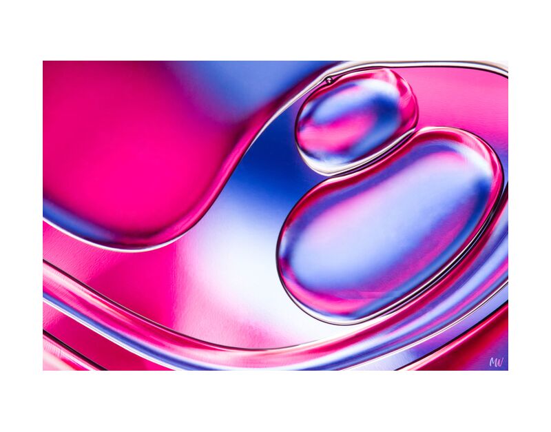 Oily bubbles #3 from Mickaël Weber, Prodi Art, macro, droplets, drops, bubbles, Bulles, modern, modern, water, water, shapes, formes, fun, oily, oil, huile, blue, pink, color, abstract, goutelettes
