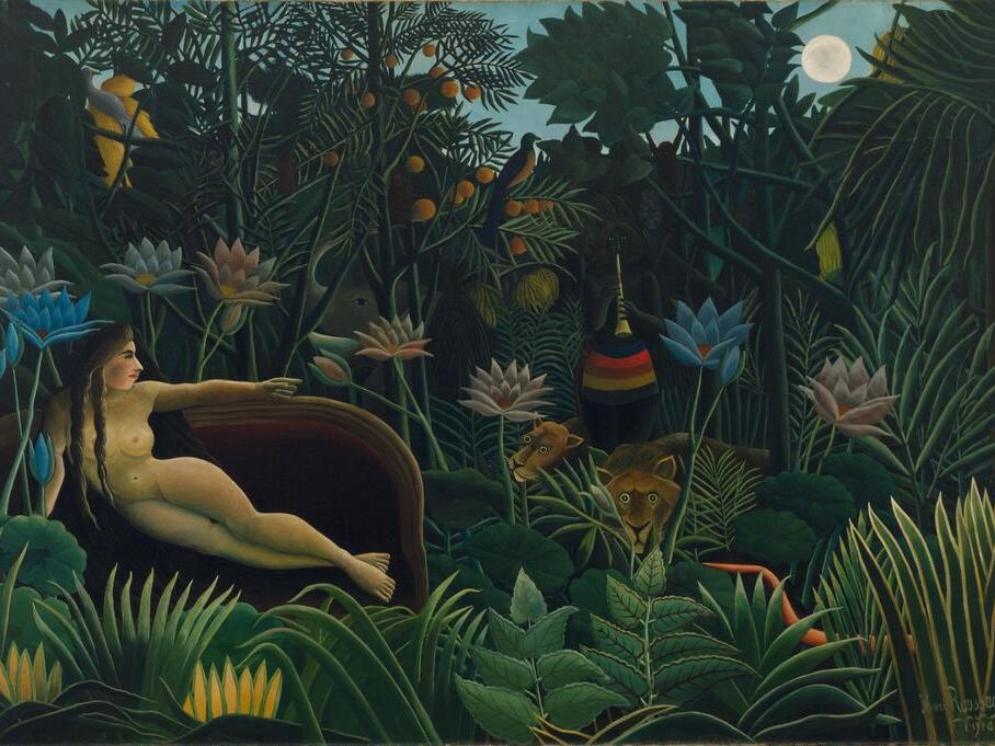 The dream desde Bellas artes, Prodi Art, bosque, salvaje, noche, luna, Rousseau, selva, soñar