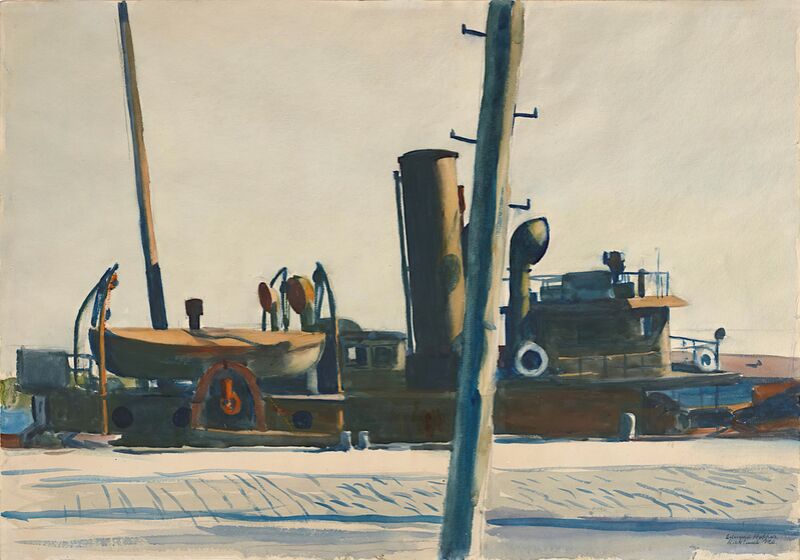 Trawler And Telegraph Pole von Bildende Kunst Decor Image