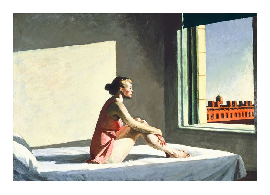 Soleil du Matin - Edward Hopper de AUX BEAUX-ARTS, Prodi Art, trémie, états-unis, ville, lit, chambre, peinture, femme