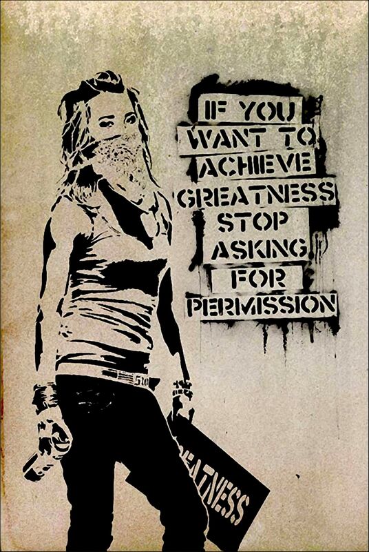 Permission - Banksy von Bildende Kunst Decor Image