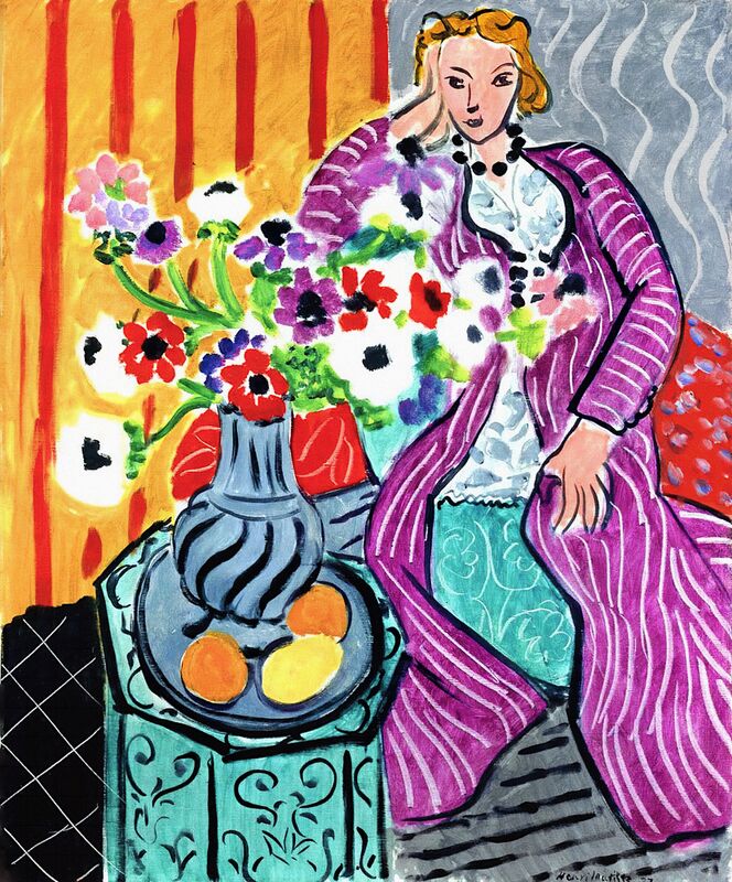 Violettes Gewand und Anemonen - Matisse von Bildende Kunst Decor Image