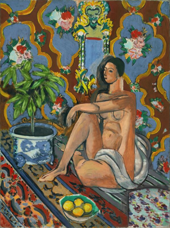 Figure Décorative sur Fond Ornemental - Matisse de Beaux-arts Decor Image