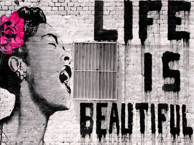Life is Beautiful - Banksy de Beaux-arts Decor Image
