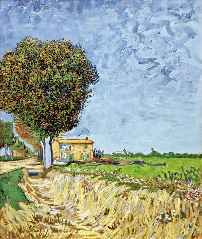 Avenue à Arles avec des Maisons - Van Gogh de Beaux-arts Decor Image