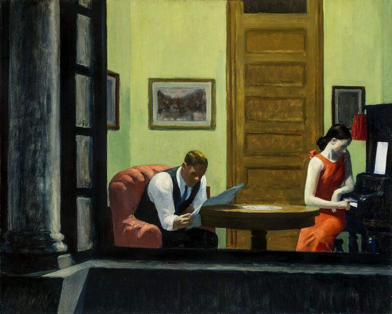Habitación en Nueva York - Edward Hopper desde Bellas artes, Prodi Art, Nueva York, plan, música, tolva, Edward Hopper, habitación