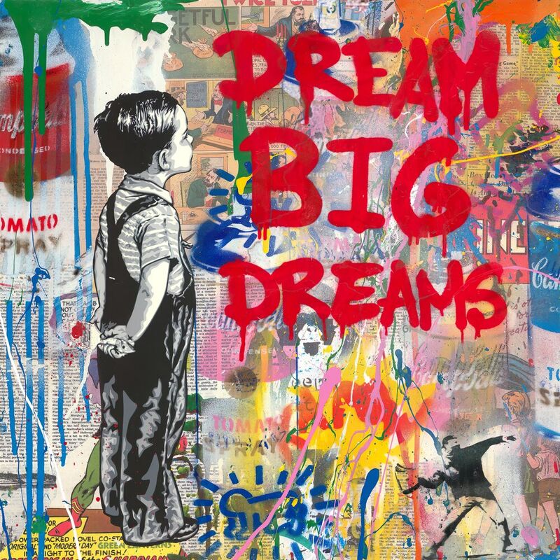 Dream Big Dreams from Fine Art, Prodi Art, street art, dream, child, banksy