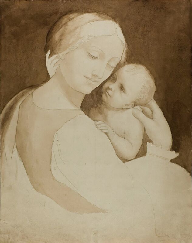 Virgen con el Niño (anverso) y Fragmento de Torso de Mujer desde Bellas artes Decor Image