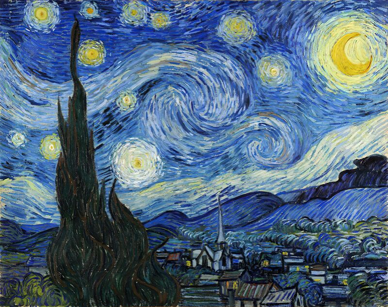The Starry Night - VINCENT VAN GOGH 1889 von Bildende Kunst Decor Image