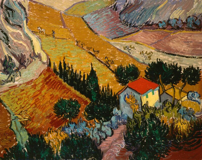 Landscape with House and Ploughman - VINCENT VAN GOGH 1889 from Fine Art Decor Image