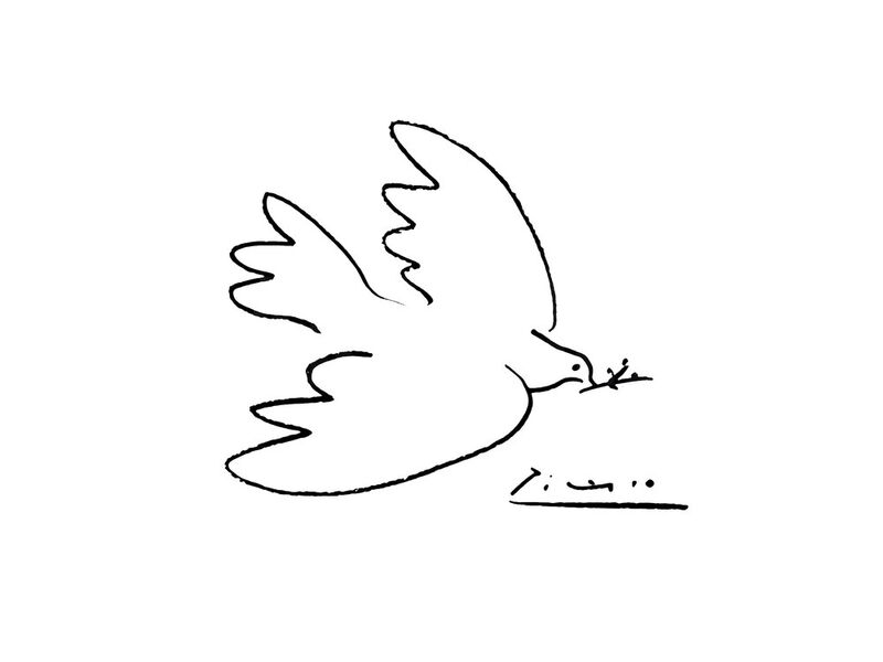 Dove of peace from Fine Art, Prodi Art, PABLO PICASSO, pencil drawing, dove, drawing