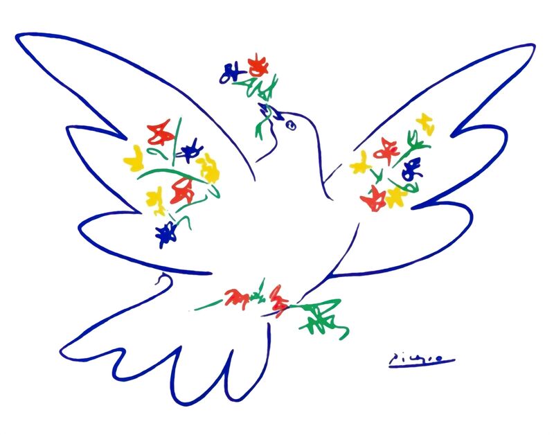 Dove of peace from Fine Art, Prodi Art, PABLO PICASSO, pencil drawing, drawing, love, peace, dove